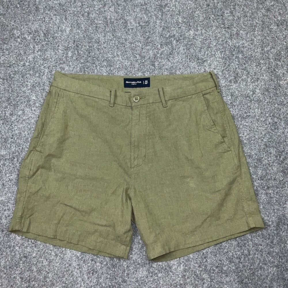 Abercrombie & Fitch Olive Green Men Shorts